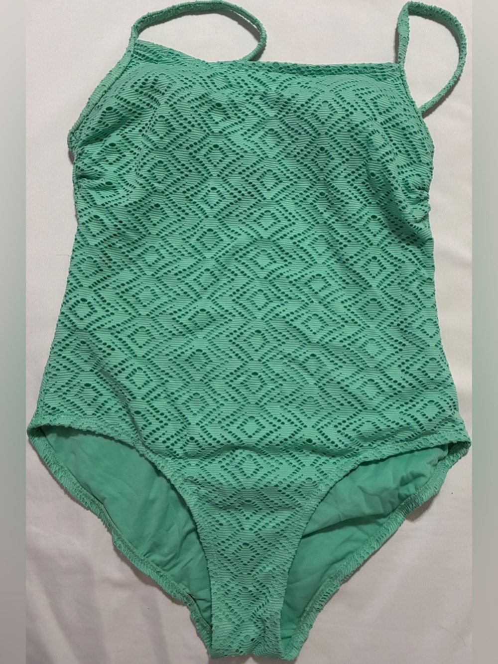 CATALINA one-piece Swim suit Large (12-14) Kelky Green adjustable straps